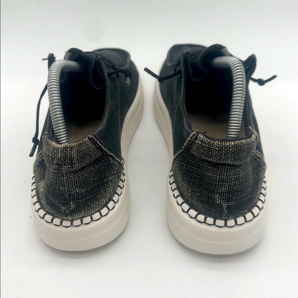Hey Dude Wendy Off Black Chambray Denim Women's Shoes - US 10 - Picture 10 of 13